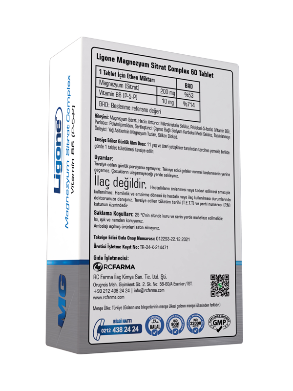 Ligone Magnezyum Sitrat Complex 60 Tablet